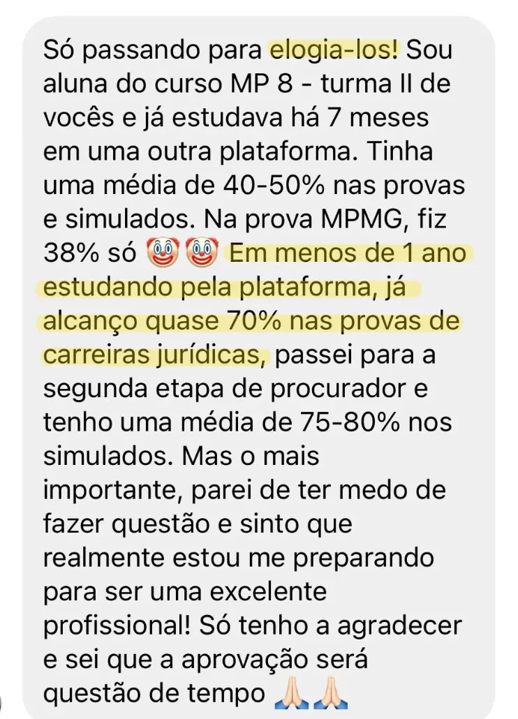 Depoimento de aluna do MP 8